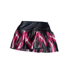 LUCKY IN LOVE X Bethanie Mattek Sands Gray Pink Striped Tennis Skort Sz M NEW